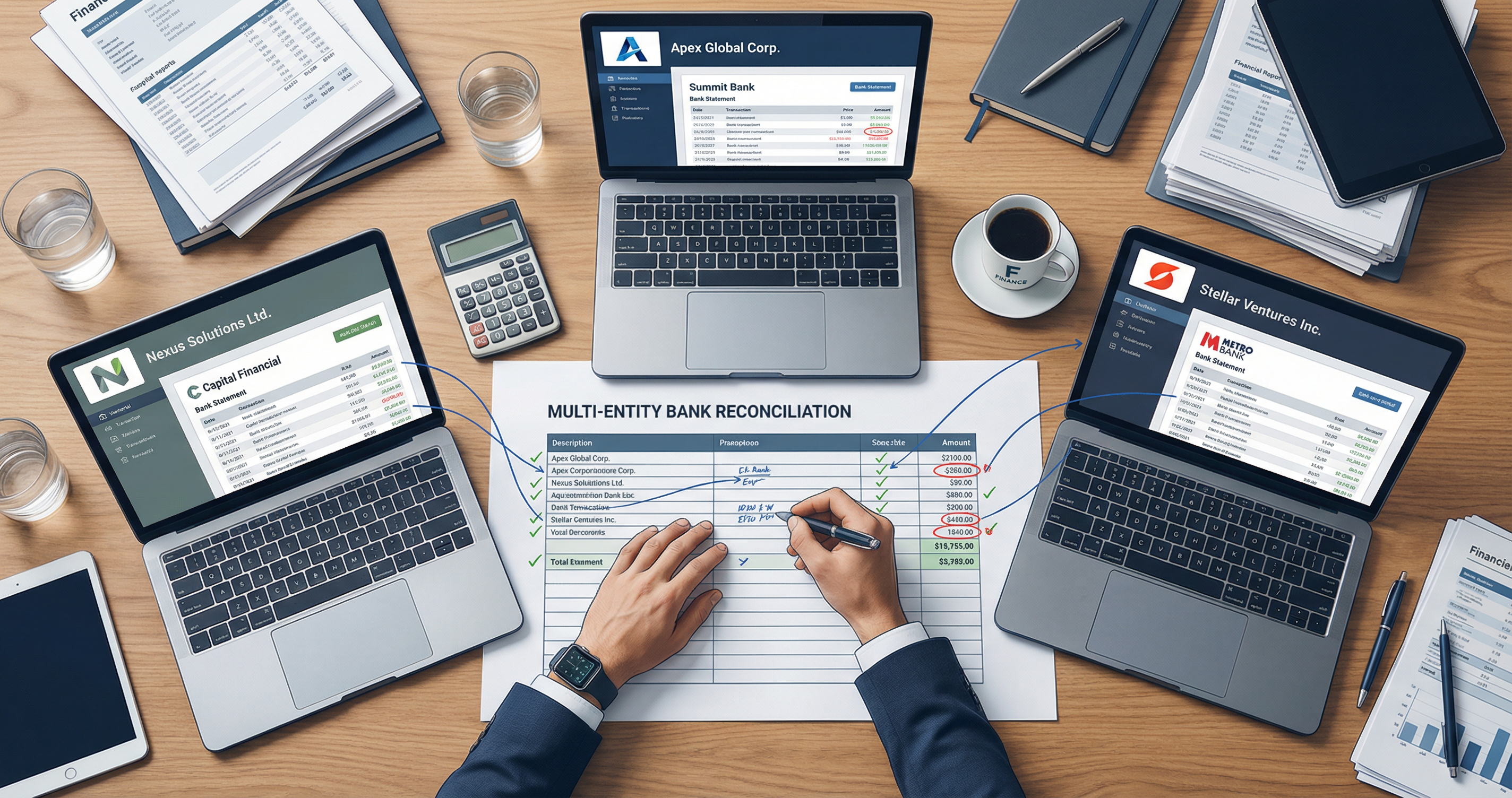 Multi-Entity Bank Reconciliation: The 7 Things That Break (and How to Fix Them)