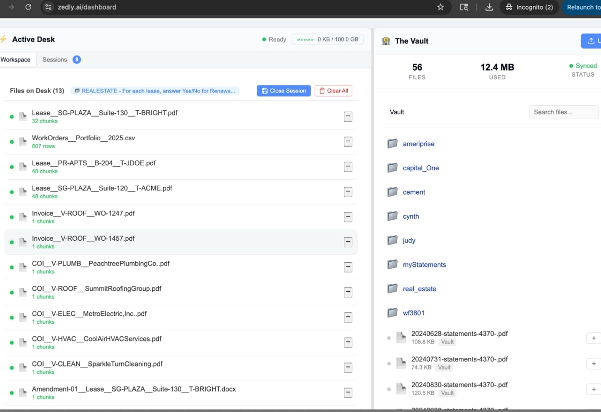 Searching across multiple lease agreements and invoices with AI-powered document analysis